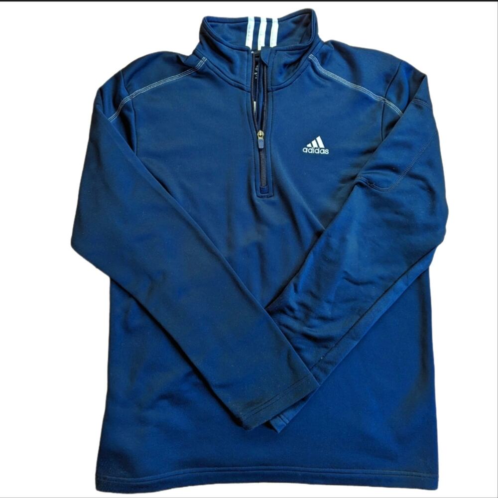 Adidas Classic 3 Stripe Pullover 1/4 Zip Sweatshirt Activewear Jacket